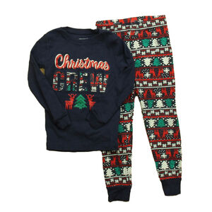 Jingles & Joy Girls Navy | Red 2-piece Pajamas size: 4T